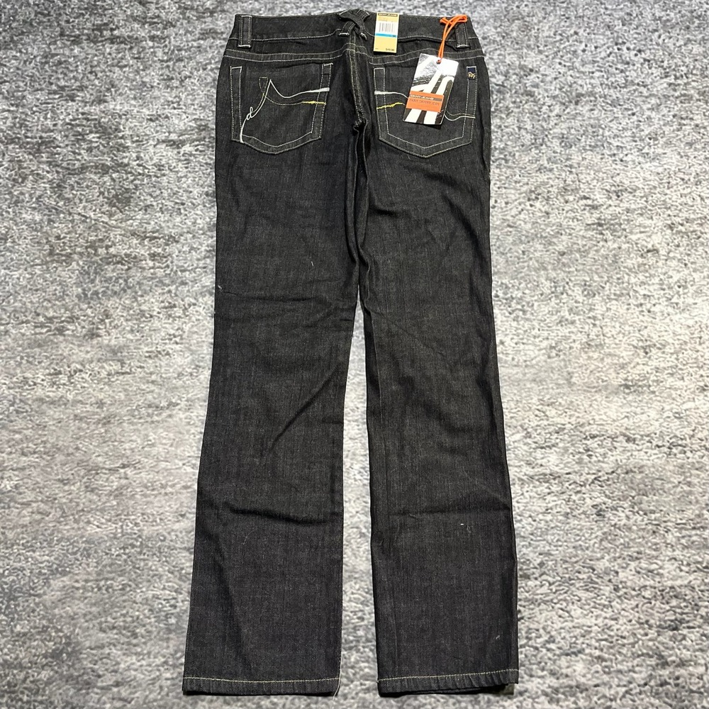 NWT DKNY Jeans Womens 9 (30x32) Black Y2K Stretch Low Rise Slim Fit Straight Leg